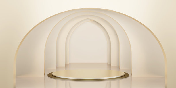 产品展示架用于展示产品3d插图的高级舞台和工作室展台图片下载