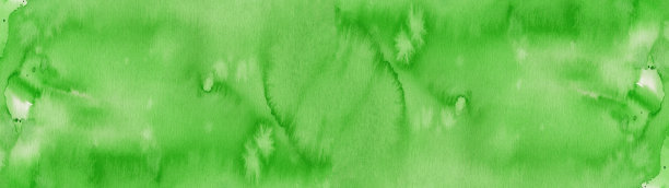 色彩丰富的绿色抽象水彩喷溅画笔纹理插图背景横幅全景，艺术纸设计-创意水彩画，帆布设计，手绘图片下载