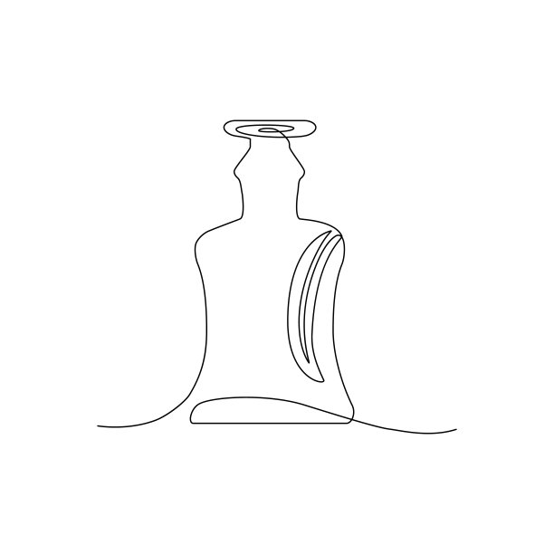 线描艺术瓶图片下载