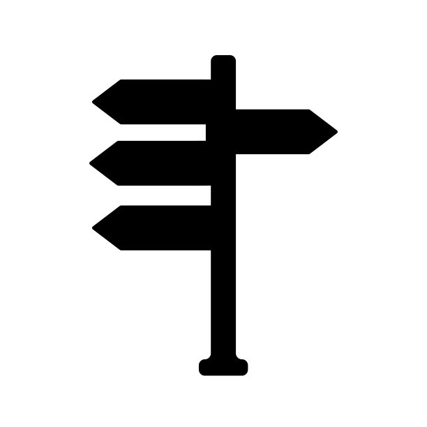 道路方向标志图标图片下载