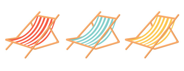 一套木制躺椅图片下载