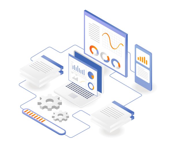 平面等距插图的概念。电脑和智能手机维护工作流程图片下载