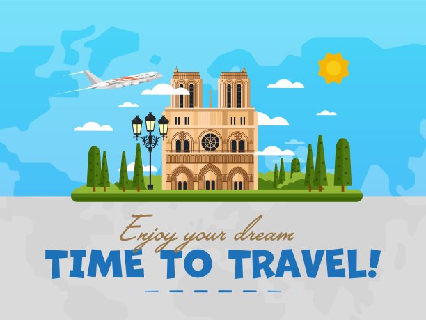 欢迎来到著名景点的法国海报图片下载