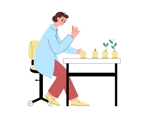 农学家种植种子，矢量平面插图在白色背景。图片下载