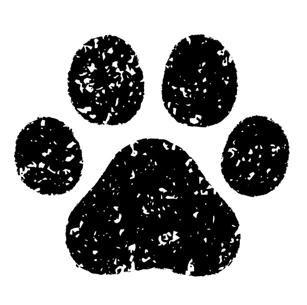 格兰其纹理的狗脚印图标图片下载