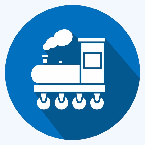 图标蒸汽火车。适合教育象征。长长的阴影风格。简单的设计可编辑。设计模板向量。简单的说明图片下载