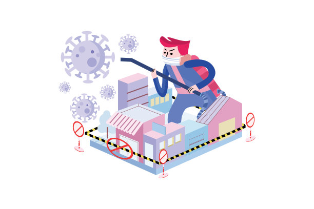 关闭城市边界实施病毒隔离概念图片下载