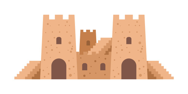 卡通沙城堡海滩休闲沙图片下载