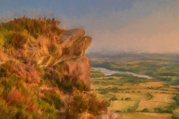 数字绘画的蟑螂在日落在山顶区国家公园。图片下载