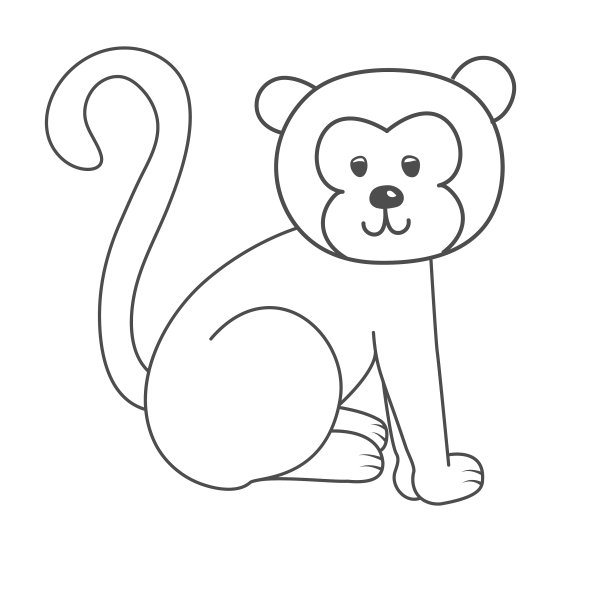 一只可爱的小狗或狮子幼崽的轮廓轮廓图片下载