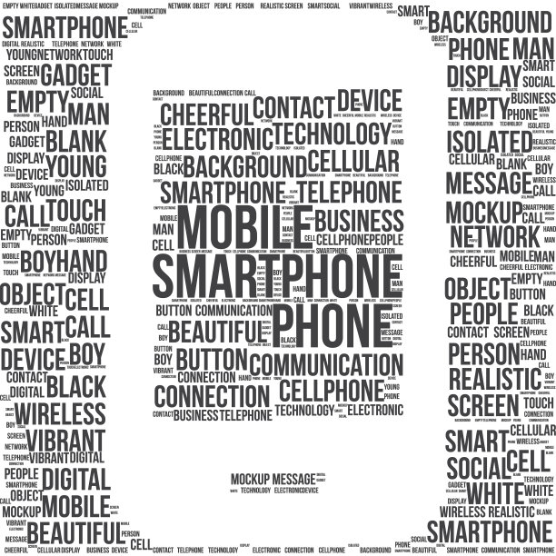 智能手机词云概念与手机图片下载