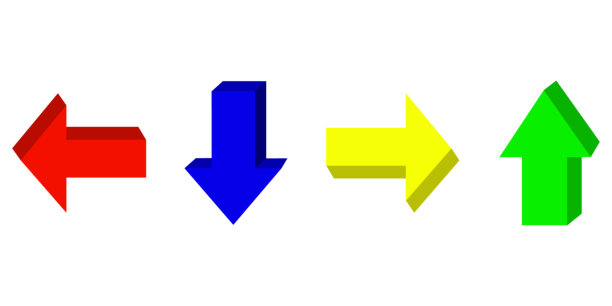 彩色箭头集合，3d矢量箭头，孤立，矢量插图。图片下载