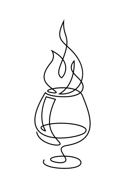 带火的威士忌酒杯图片下载