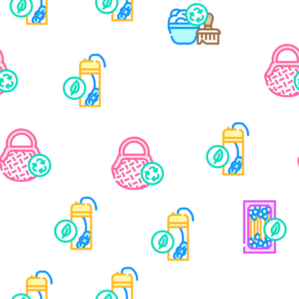 零废物产品矢量无缝模式图片下载