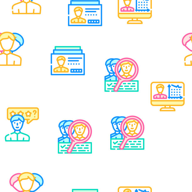 Kyc了解您的客户矢量无缝模式图片下载