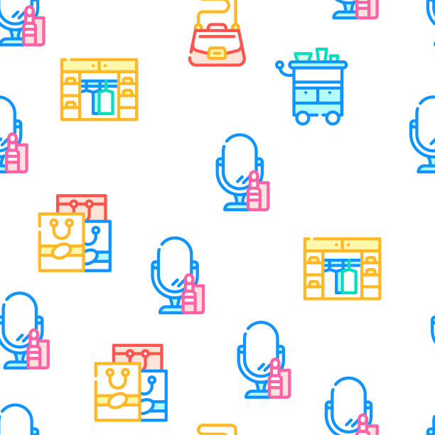 设计师配件矢量无缝模式图片下载