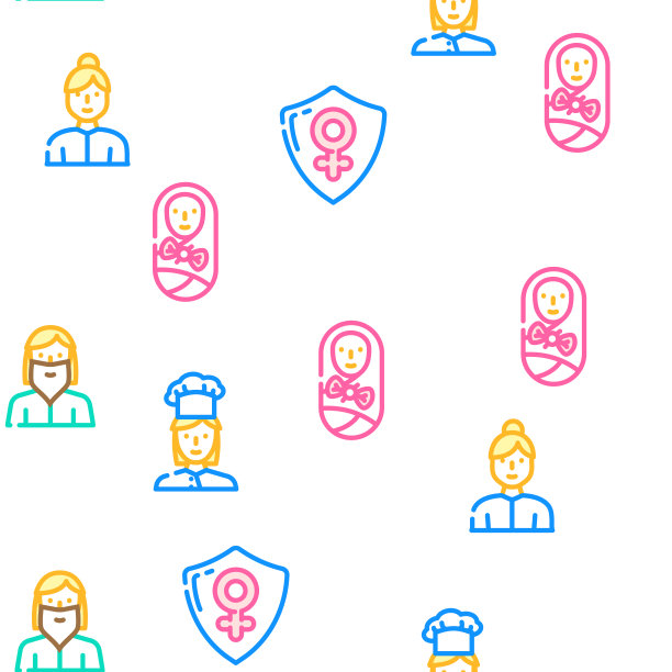 女性职业和职业图标设置向量图片下载
