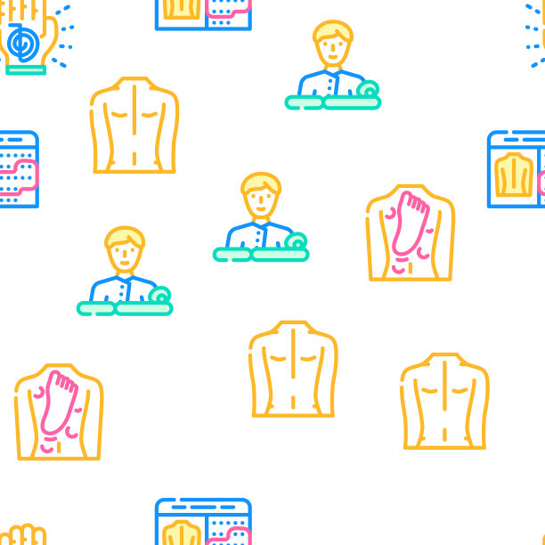 按摩配件和治疗图标集向量图片下载