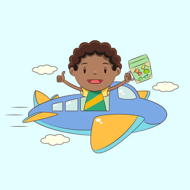 男孩在飞机上飞行图片下载