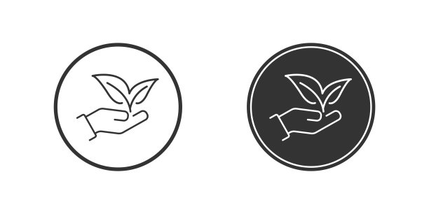 牵手的植物。把叶子放在手上。天然成分的象征。平面向量插图。图片下载