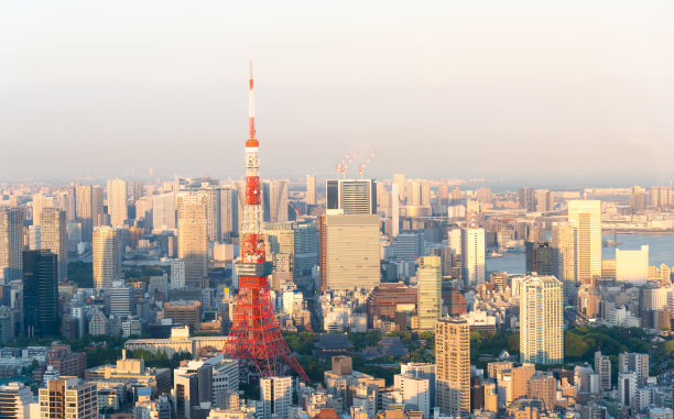 东京城市中最美丽的东京塔全景 viewpoint图片下载