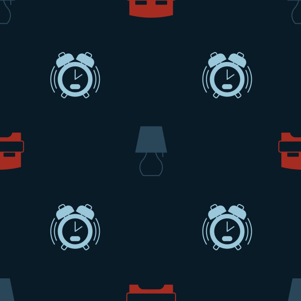 打开大床、台灯和闹钟图片下载