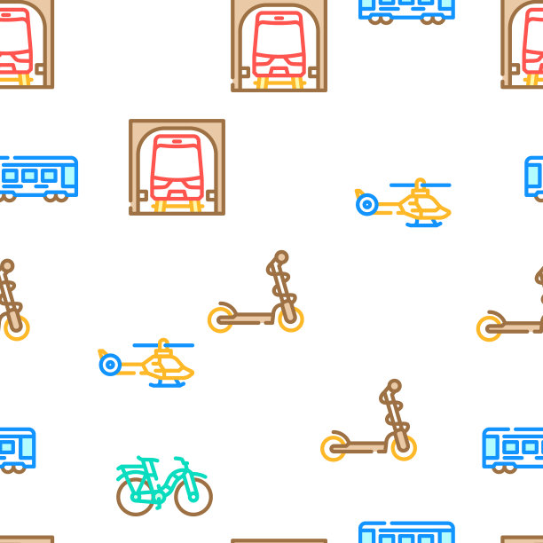 运输车辆和飞行图标设置矢量图片下载