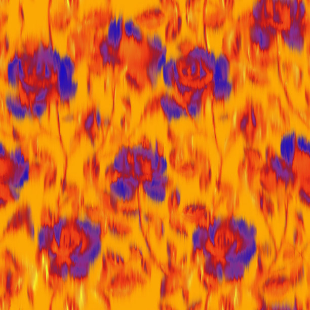 无缝模糊花卉图案。大玫瑰花蕾在软焦点。现代植物背景与模糊的玫瑰装饰。图片下载