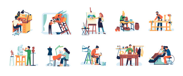 人们手工业，男人和女人有创造力图片下载