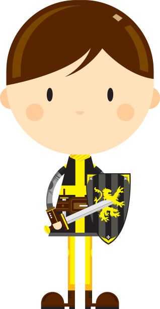 可爱的卡通中世纪骑士图片下载