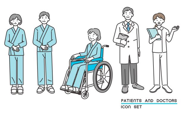 病人穿着手术服的矢量图材料/手术/手术服图片下载