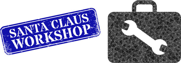 用工具刮圣诞老人工作间徽章图片下载