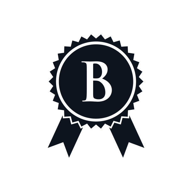 获奖者奖徽章图标的字母b标志图片下载