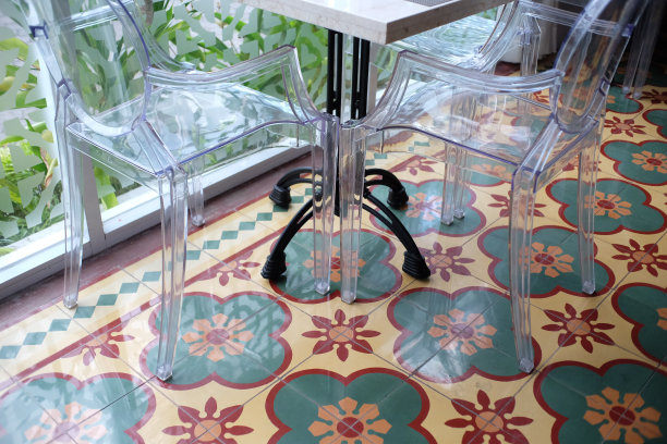 泰格尔图案，花地板图案图片下载