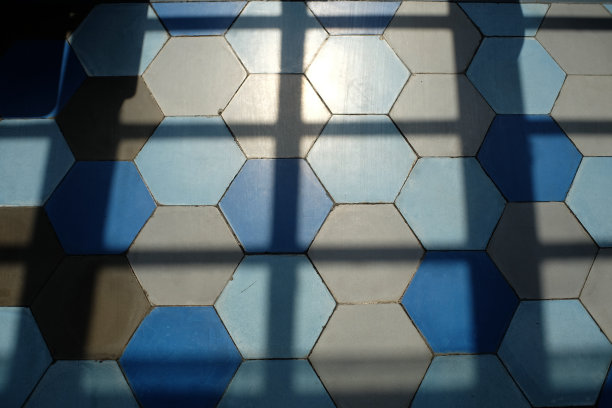 工业六角地板砖俯视图图片下载