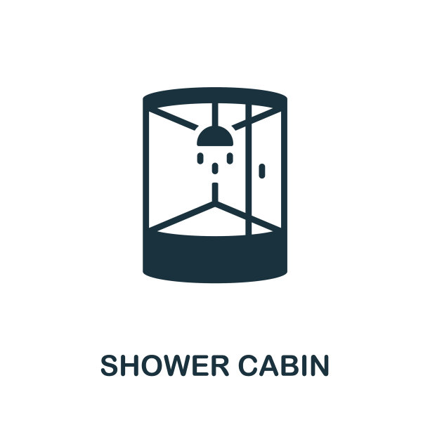 淋浴房图标单色标志从浴室图片下载