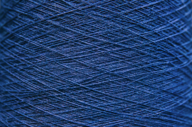 蓝色棉纱或线纹理背景图像。图片下载