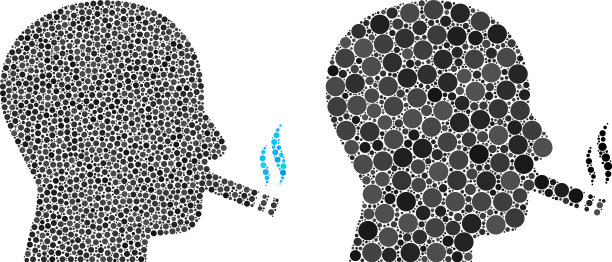 圆点香烟吸烟者图标拼贴图片下载