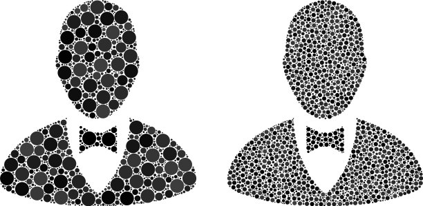 圆点优雅的老板图标拼贴图片下载