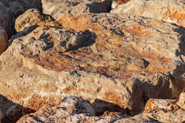 石灰石被太阳照射的特写图片下载