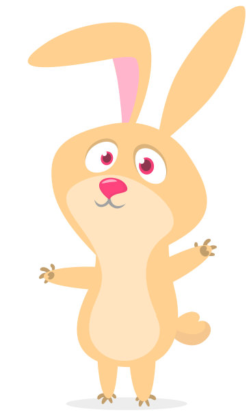 快乐可爱的兔子卡通。复活节矢量兔子插图图片下载