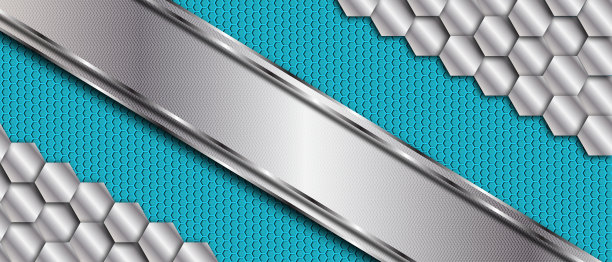 闪亮的金属银色背景结合蓝色纹理重叠层图片下载