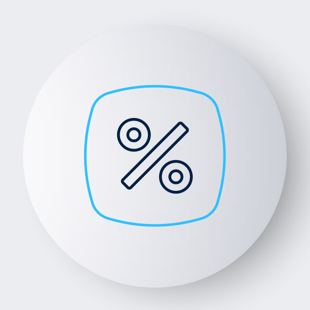 线折扣百分比标签图标孤立的白色图片下载