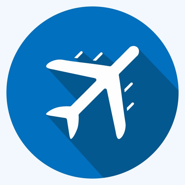 图标空运。适合教育象征。长长的阴影风格。简单的设计可编辑。设计模板向量。简单的说明图片下载