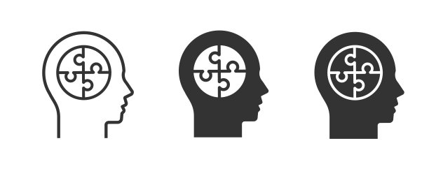 白色背景上的心理健康图标图片下载