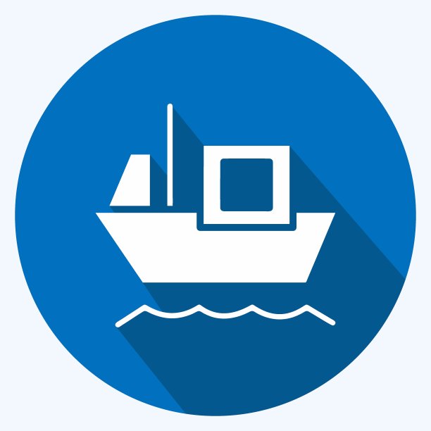 图标货运驳船。适合教育象征。长长的阴影风格。简单的设计可编辑。设计模板向量。简单的说明图片下载