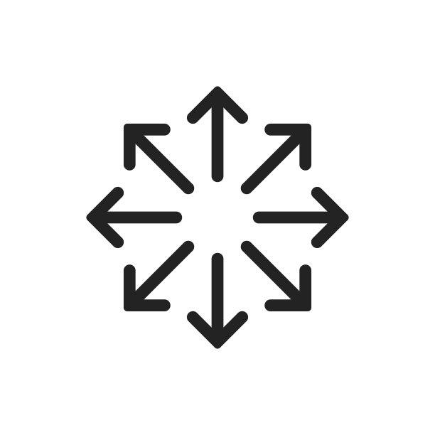 扩大图标。扩展向量符号。简单的黑色放大图标。图片下载