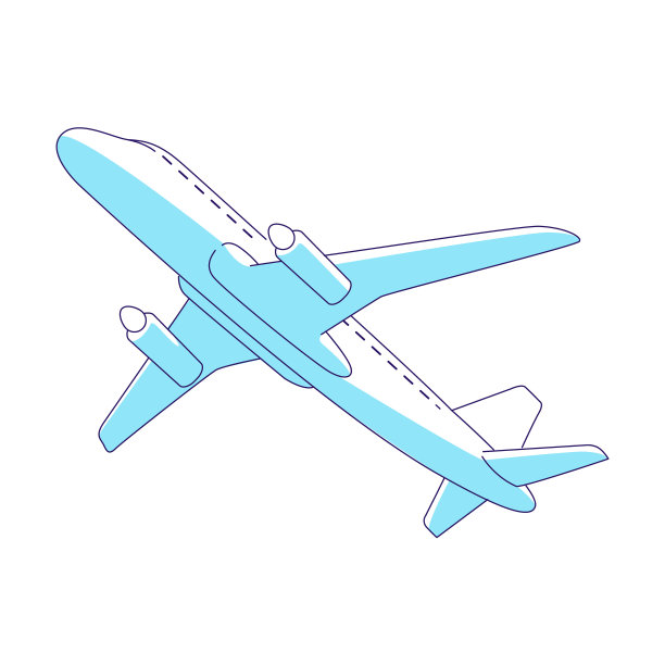 飞机半平面颜色向量元素图片下载