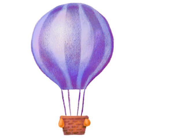 热气球卡通手绘插图绘画风格图片下载