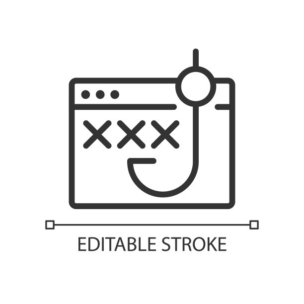 网络钓鱼像素完美线性图标图片下载